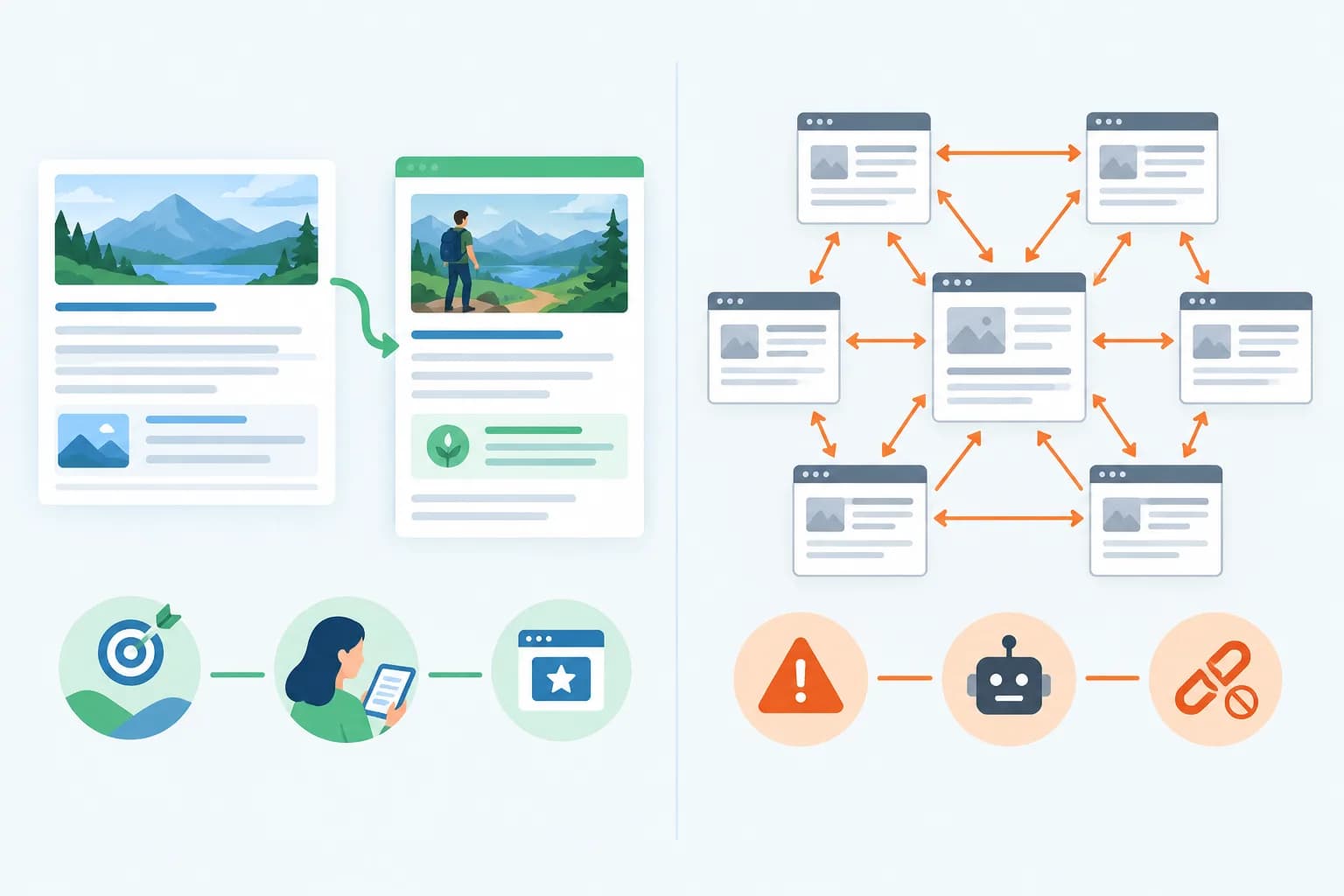 Natural backlinks vs. artificial links: differences, risks and how to act