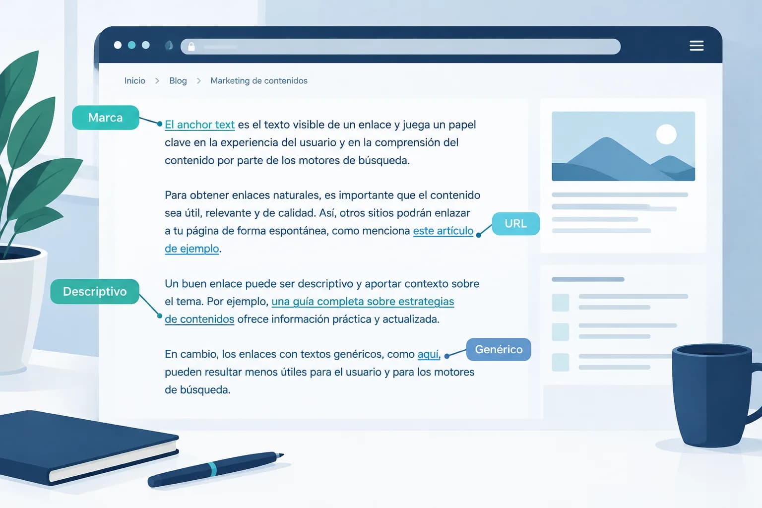 Anchor text: cómo usar textos de enlace variados y naturales