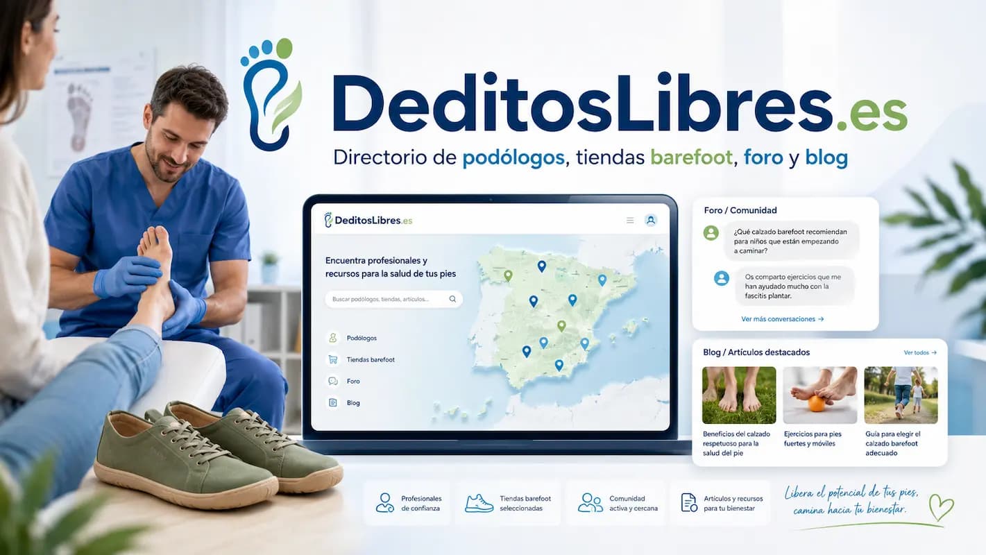 Nace DeditosLibres.es, el nuevo directorio libre de podólogos, tiendas barefoot y salud del pie en España