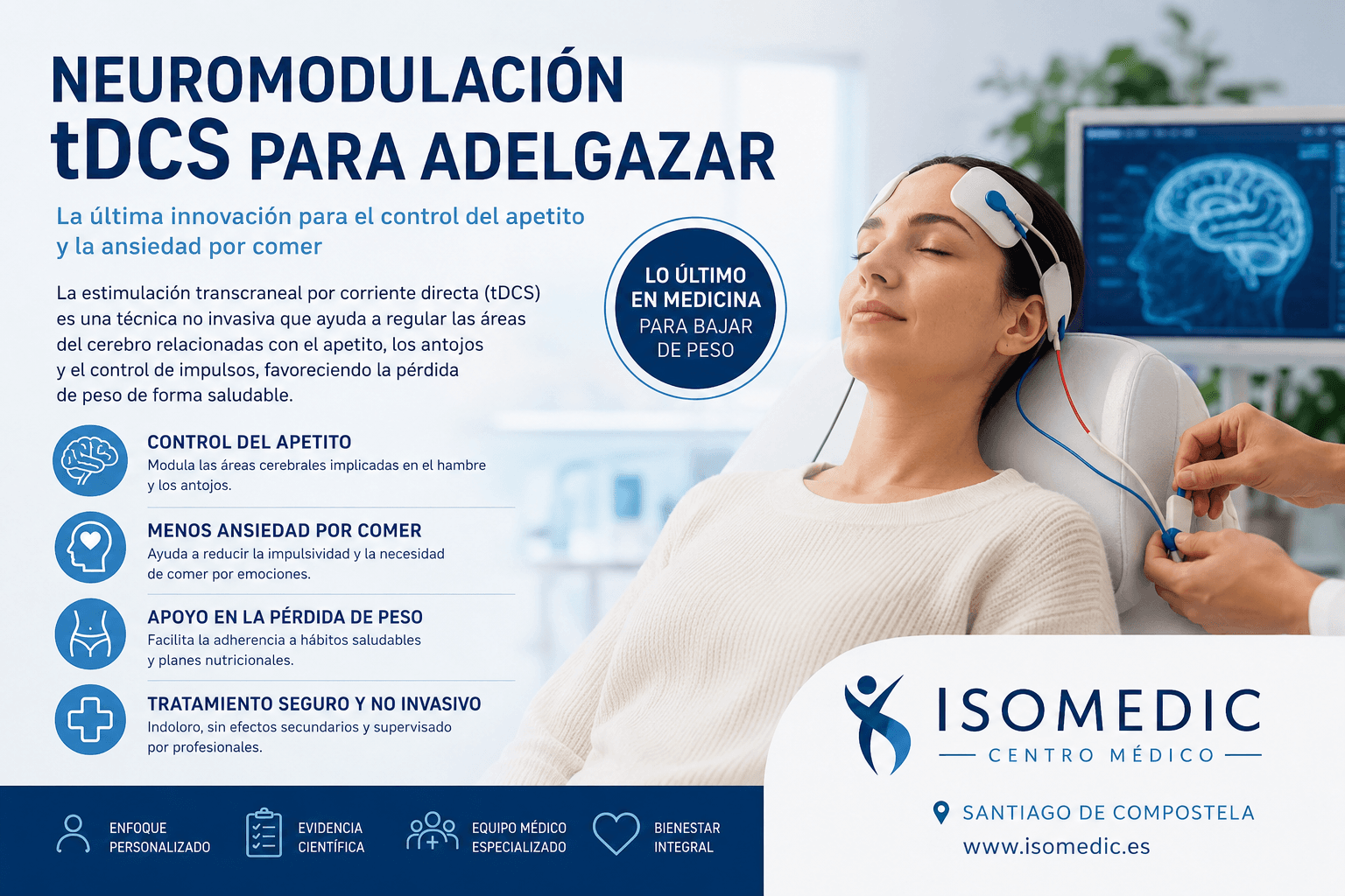 Neuromodulación para adelgazar con tDCS | Control de apetito en Isomedic