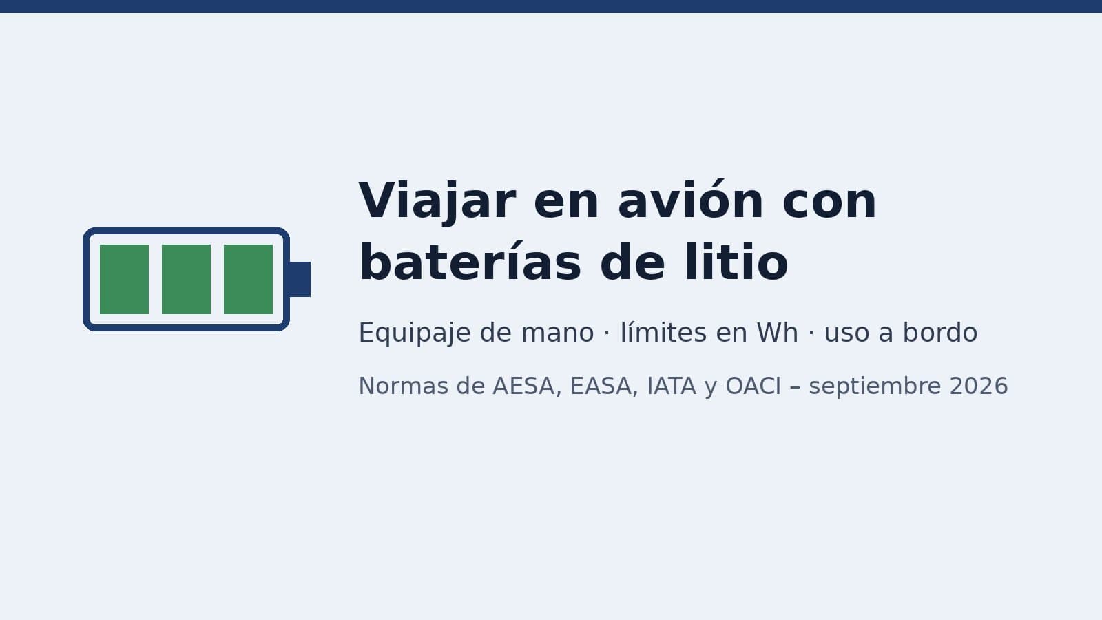 Baterias de lítio no avião: o que dizem o BOE, a AESA, a EASA e a IATA sobre telemóveis, powerbanks e outros aparelhos